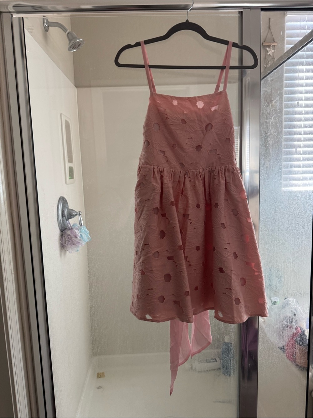 Women’s Pink Floral Eyelet Party Dress by Heyson